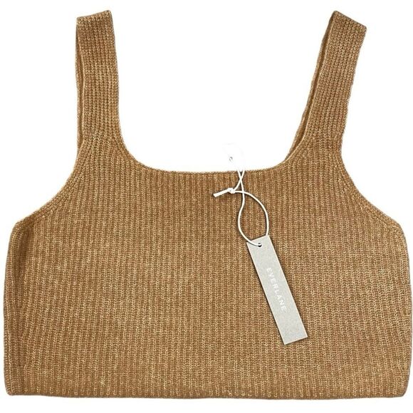 Everlane Cozy Stretch Knit Crop Tank Womens M Wool Yak Softcore Cozycore Fuzzy - Picture 4 of 12